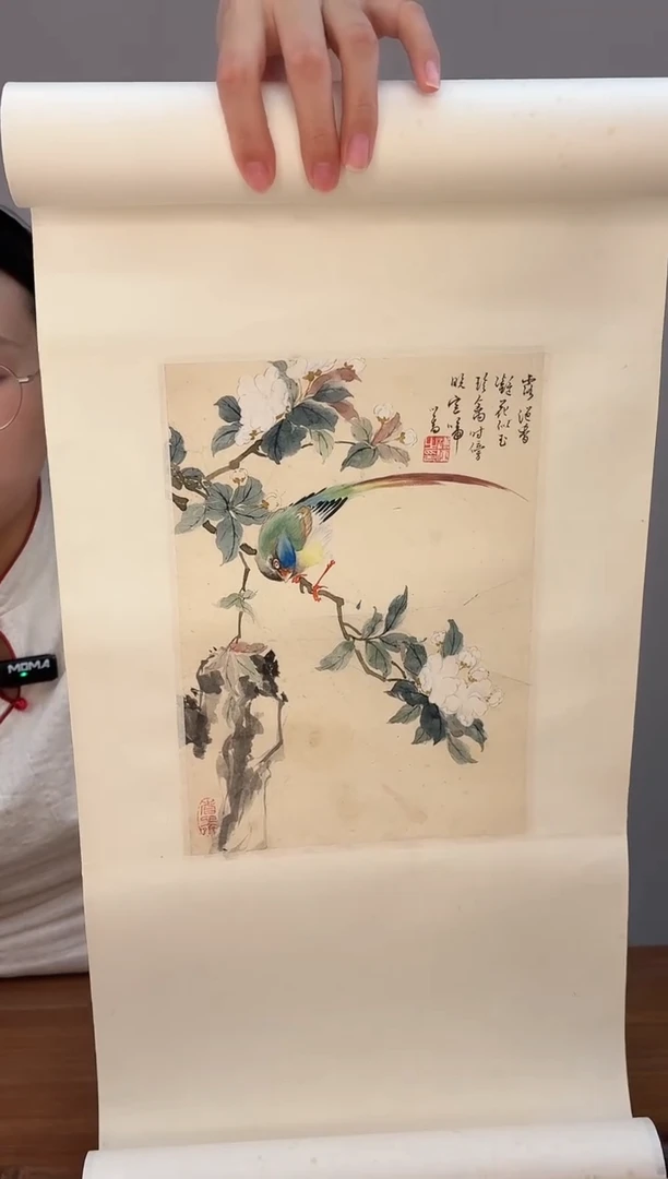 书法溥老师 花鸟作品 立轴