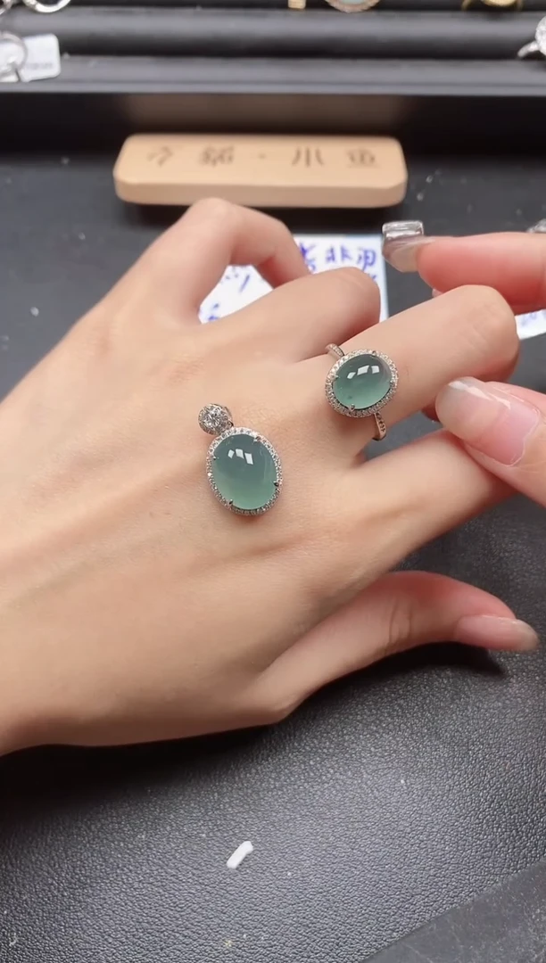 翡翠戒指银S925镶嵌51511