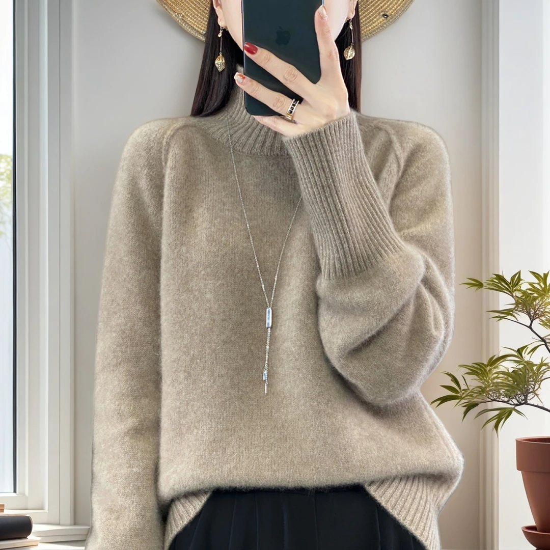 纯100羊绒衫2025秋冬新款女士中年妈妈爆款厚款针织衫套头毛衣女