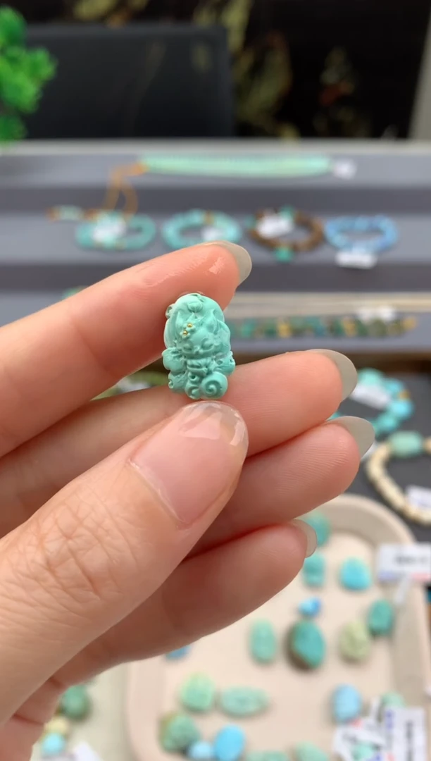 未镶嵌绿松石精工雕刻R245