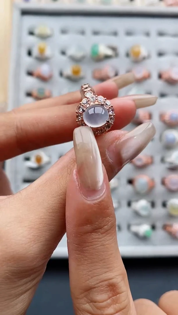 翡翠戒指未镶嵌缅甸天然A货翡翠222   8-7