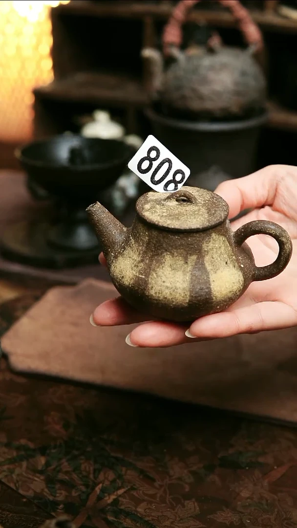 紫砂粉引全手工茶壶100毫升