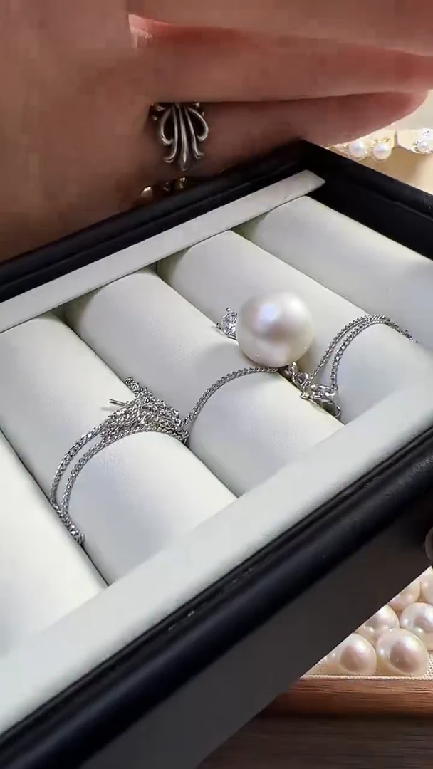 【闪购商品】淡水珍珠耳饰银S925镶嵌王妃一套