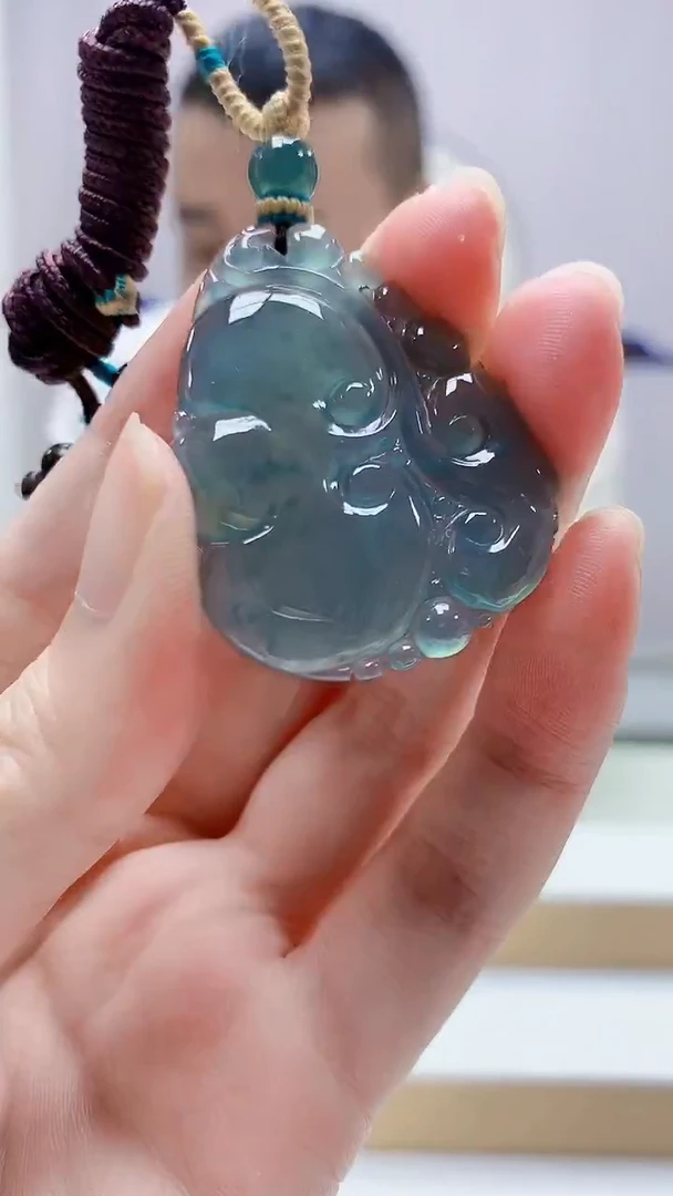 未镶嵌定制翡翠4898zm-毛货挂件如意24