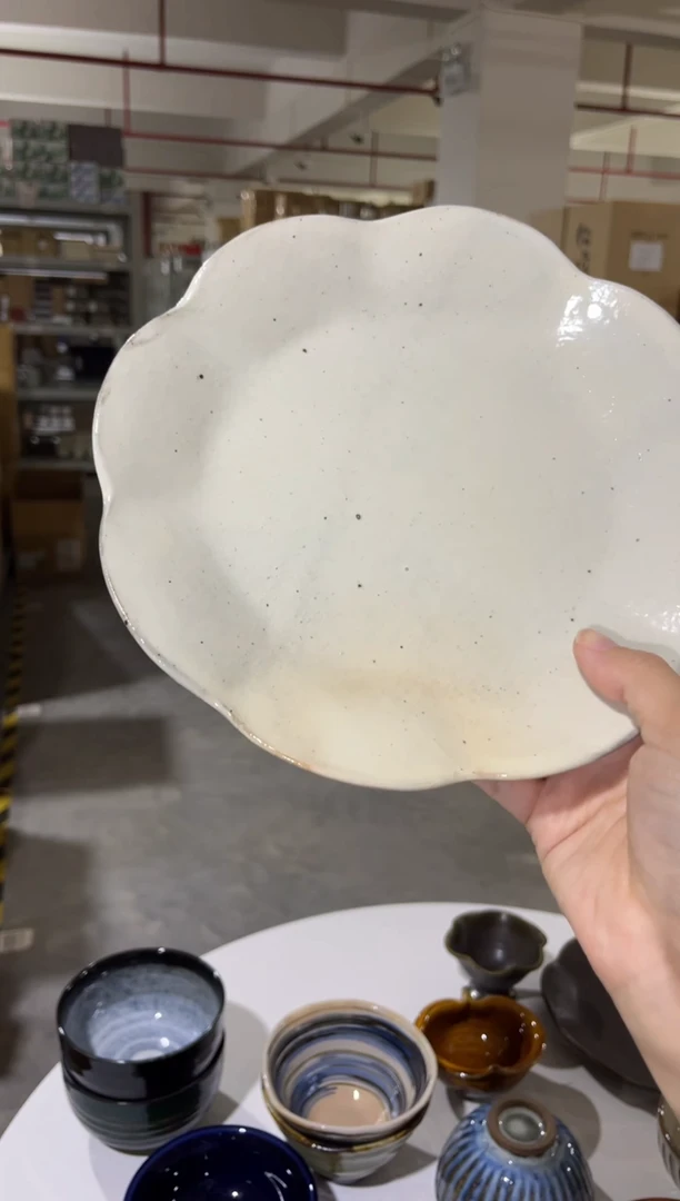 瓷片福利 花轮平盘（白）