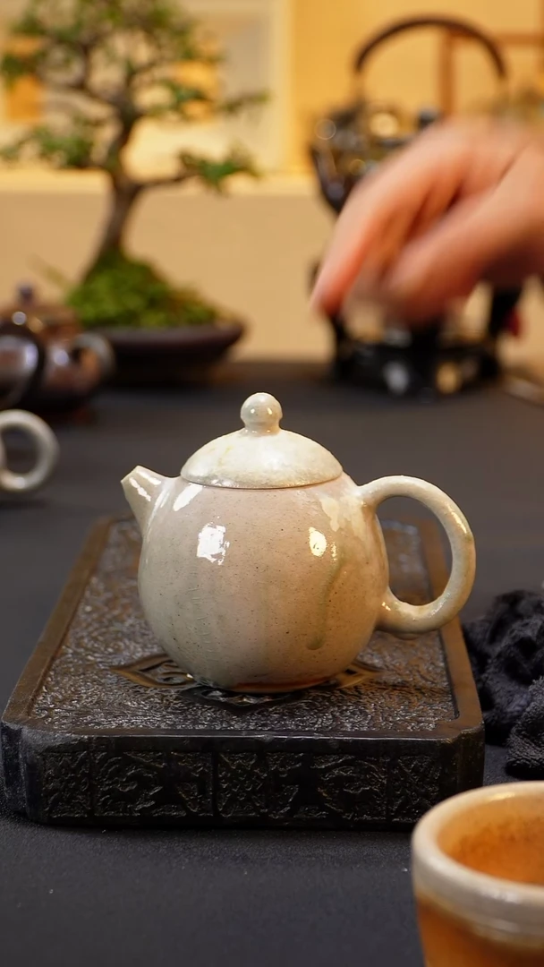 茶壶紫砂柯***饼纯自然柴烧