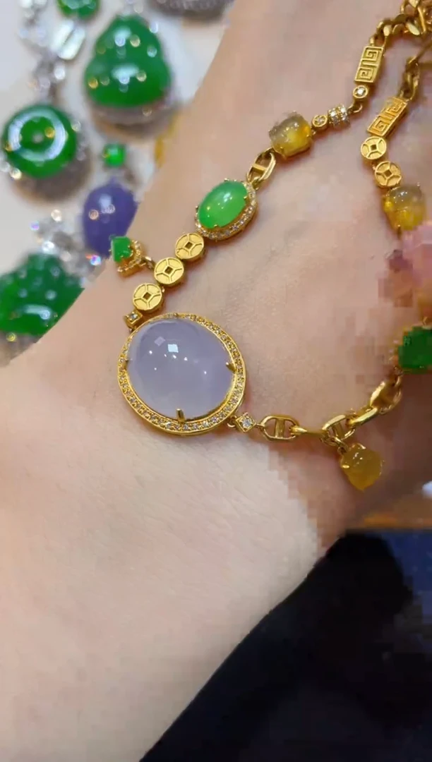 颈饰18K金镶嵌翡翠团购18