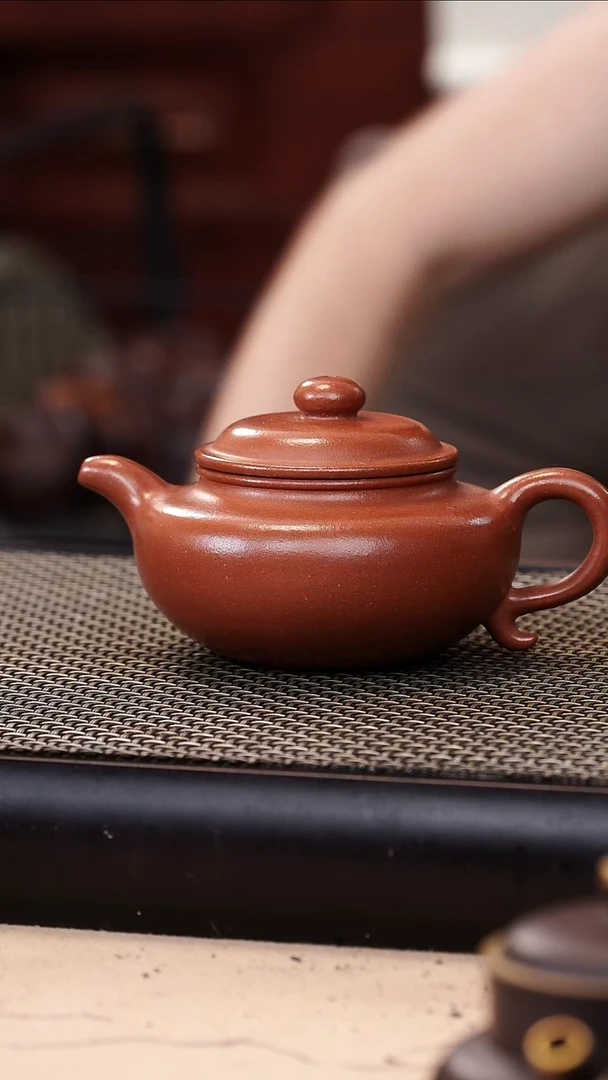 茶壶紫砂绝红降坡泥超精工景舟仿古180cc