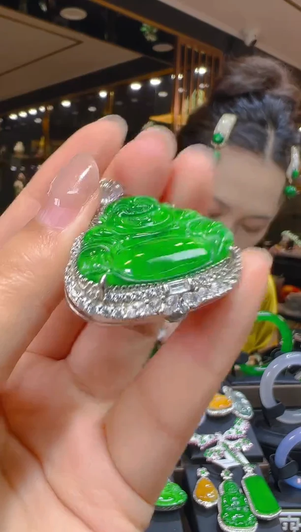 翡翠银S925镶嵌吊坠(赠链)161(多样性发货发其一)