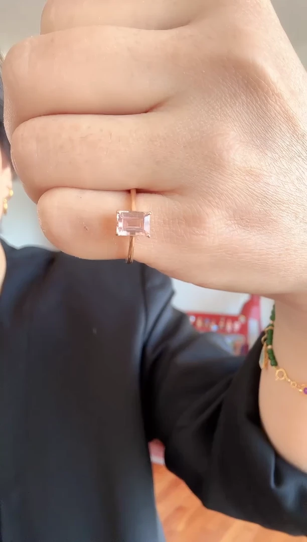 18K金镶嵌戒指碧玺碧玺戒指