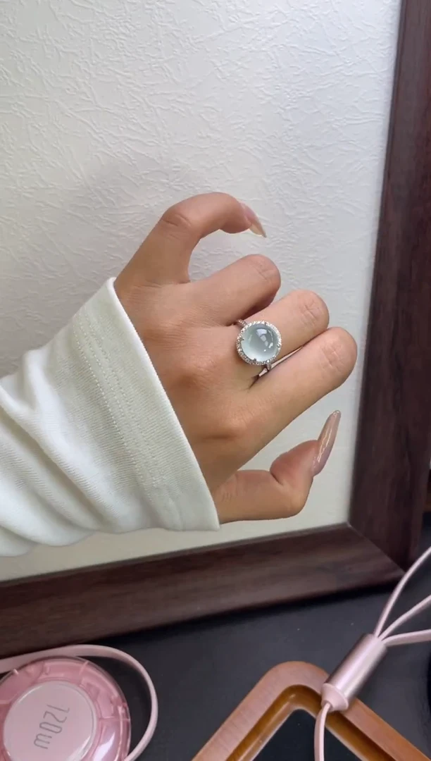 银S925镶嵌戒指翡翠戒指