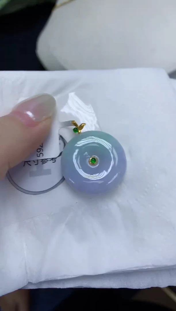 翡翠18K金镶嵌颈饰天然缅甸翡翠A货百元以上9元证书费自理