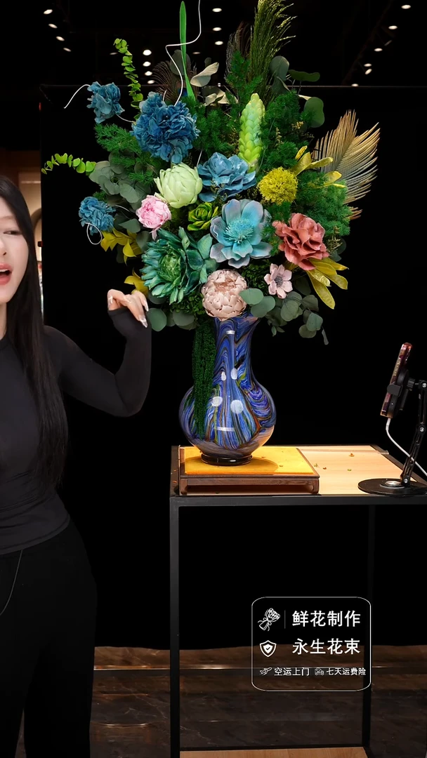 手工艺品琉璃手工花器花束空运包邮送货上门-以图片为准