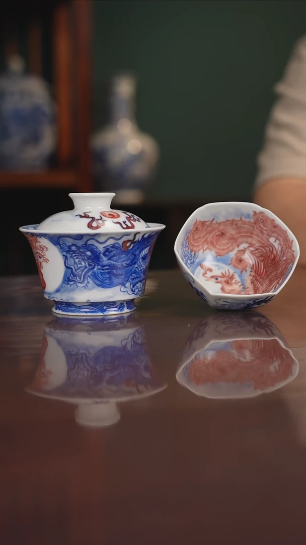 自成堂柴窑青花一套