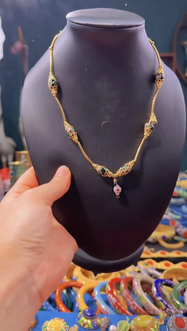 【闪购商品】非遗绝技 景泰蓝项链 黑