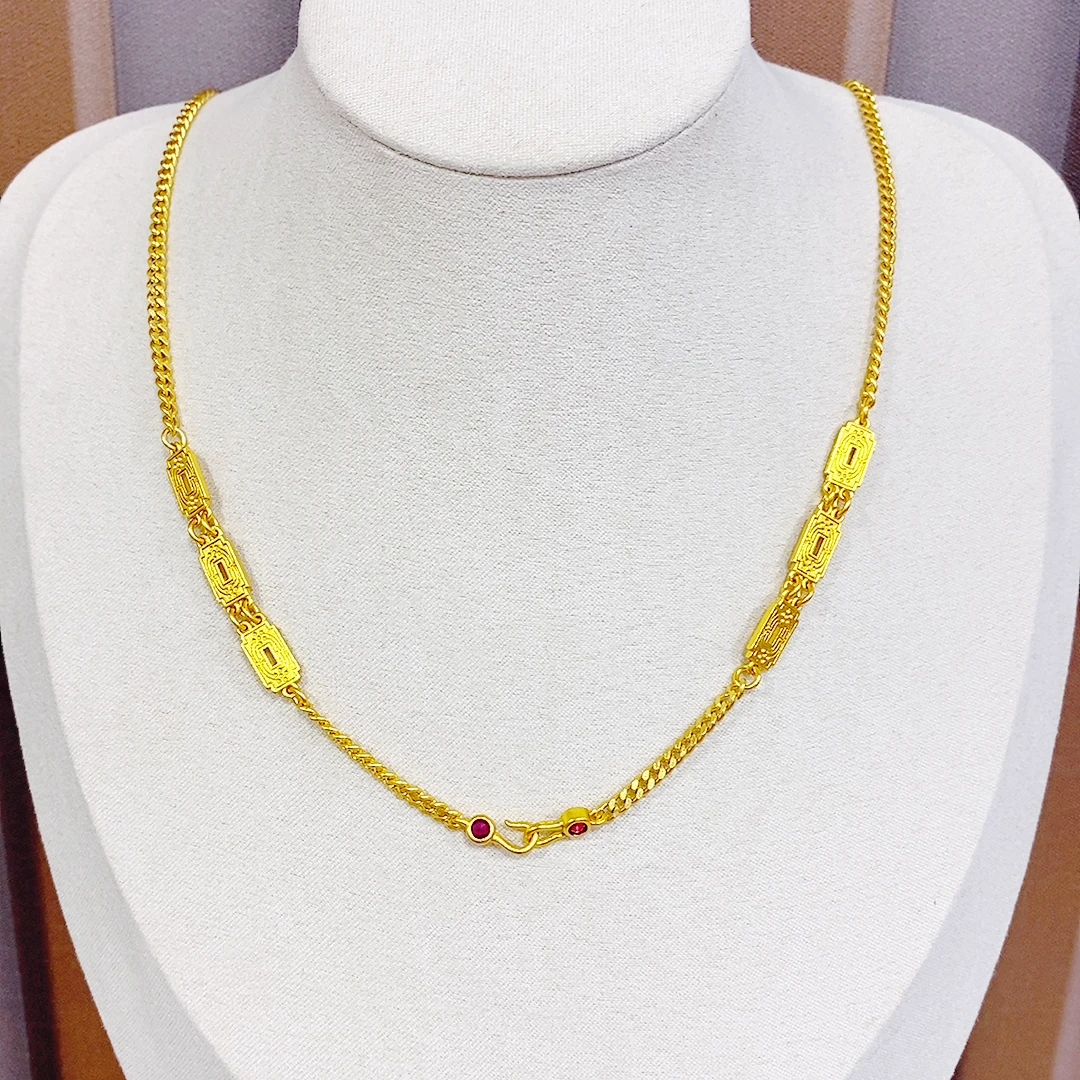 时尚百搭 肖邦回纹双钩链项链女毛衣链精品不掉色首饰