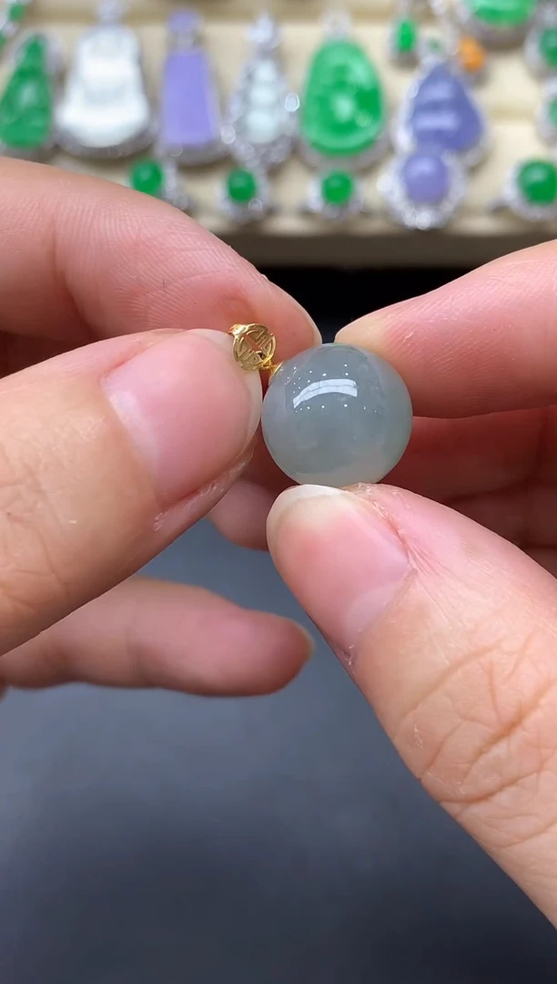 翡翠18K金镶嵌颈饰43-中国好珍宝