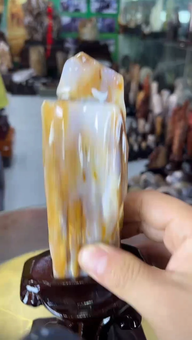缅甸天然树化玉摆件