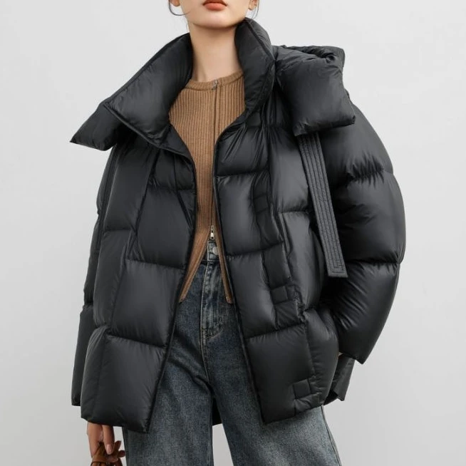 【午间风】女式短款脱卸帽羽绒服 4008