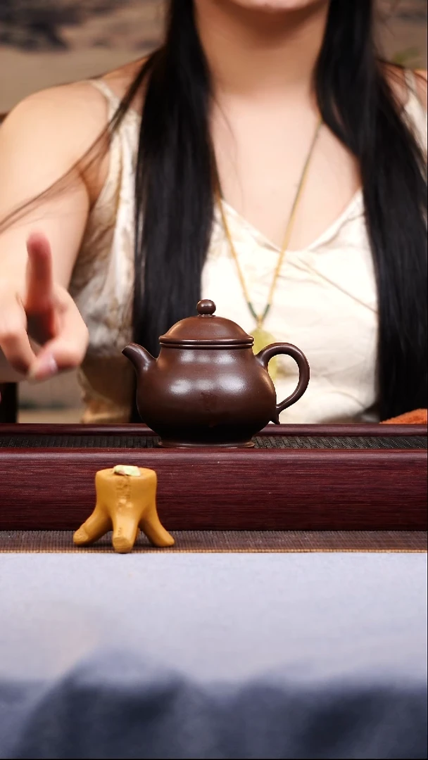 茶壶紫砂宜兴手工紫砂作品 底槽清 高潘壶