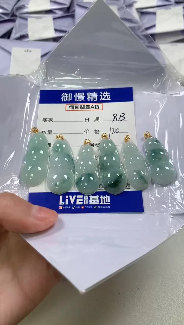 颈饰18K金镶嵌翡翠13多样性发货其一
