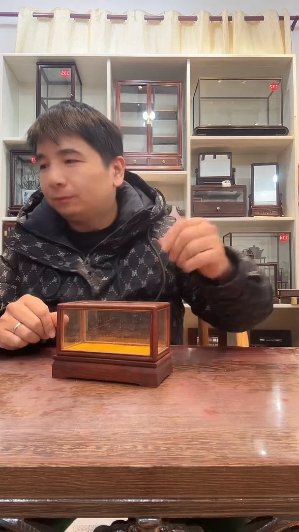 红酸枝木类木头款952玻璃罩