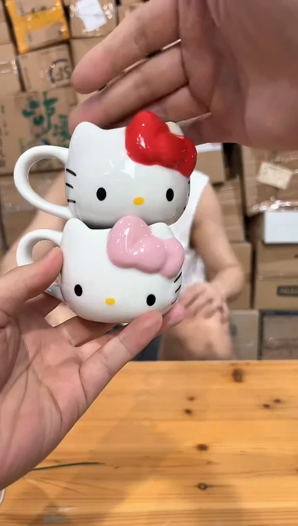 瓷片小号红色加粉色把手kt2件套