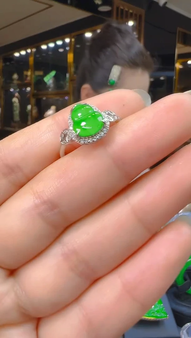 翡翠戒指银S925镶嵌012（多样性发其一）