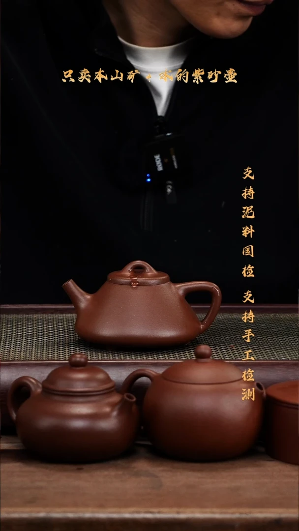 茶壶紫砂原矿底槽清 子冶石瓢壶