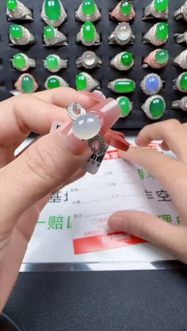 【闪购商品】翡翠戒指银S925镶嵌1657