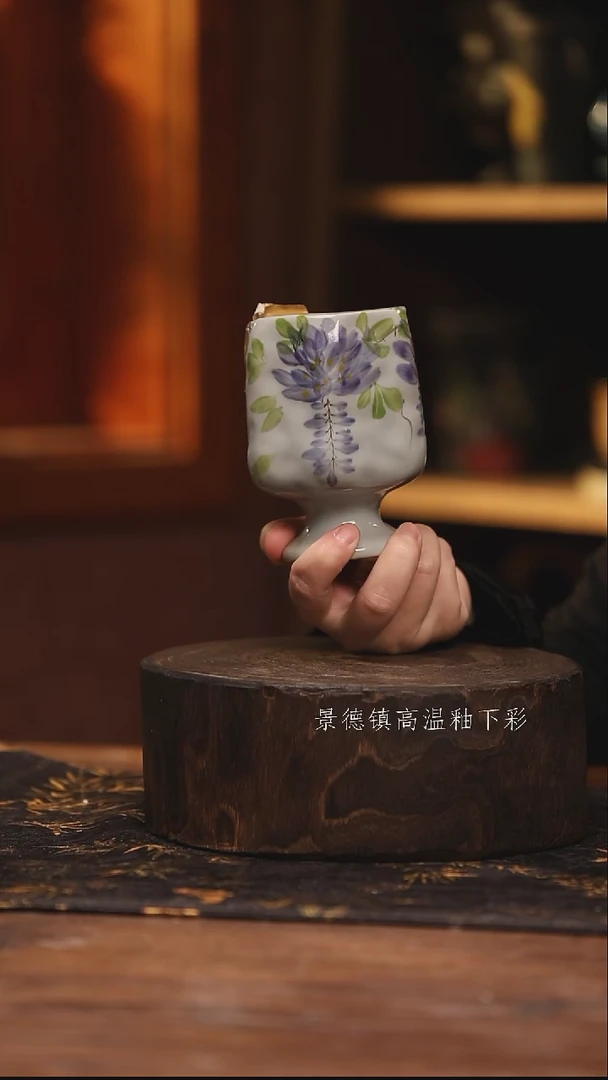 陶瓷 景德镇高温釉下手绘陶瓷@L013@