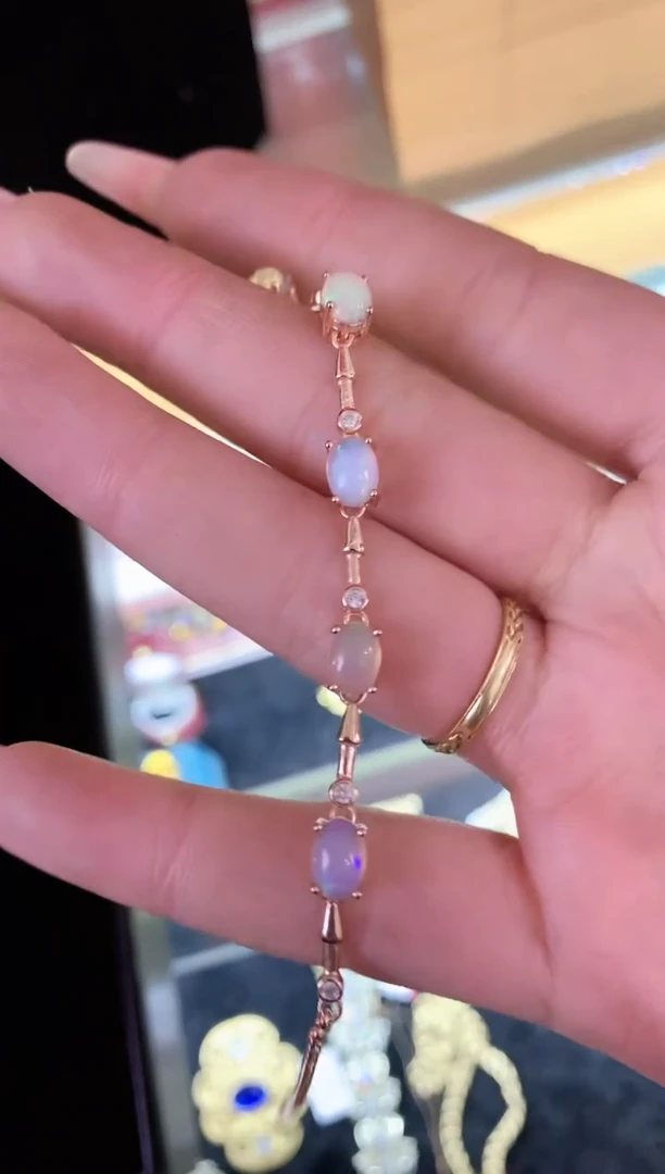 【闪购商品】欧泊手链银S925镶嵌楚楚中古珠宝甄选不退换