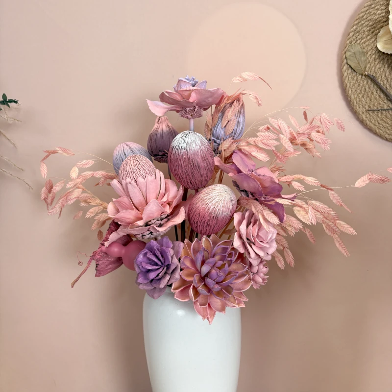 粉紫色套装乔迁生日礼物客厅玄关摆放摆件新店开业装饰