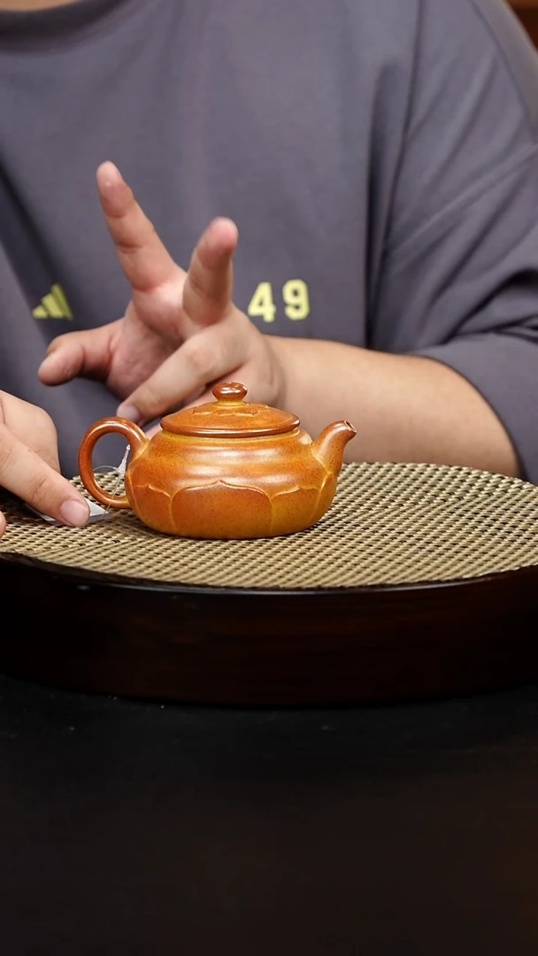 茶壶紫砂佛莲 火云烧