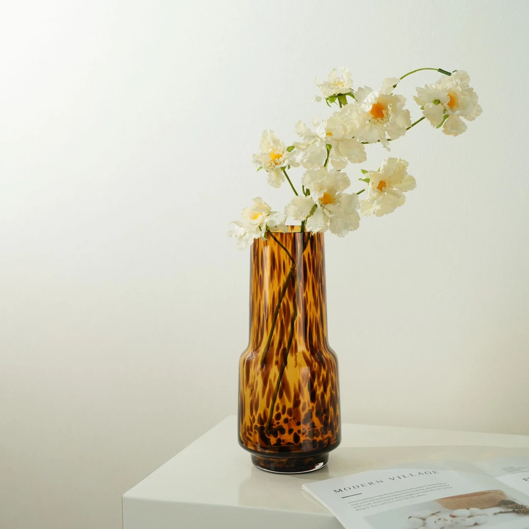 复古轻奢高级感大口径花瓶水培干花插花家用摆件