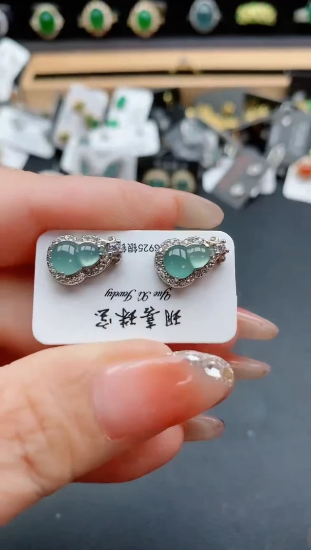 银S925镶嵌戒指翡翠1