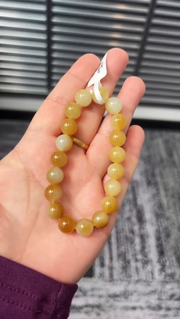 未镶嵌手串和田玉画若羌糖白手串卡10