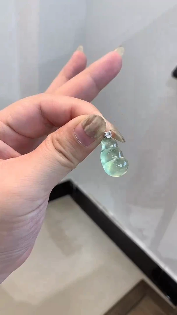 未镶嵌蛇纹石玉颈饰四季豆不带链子