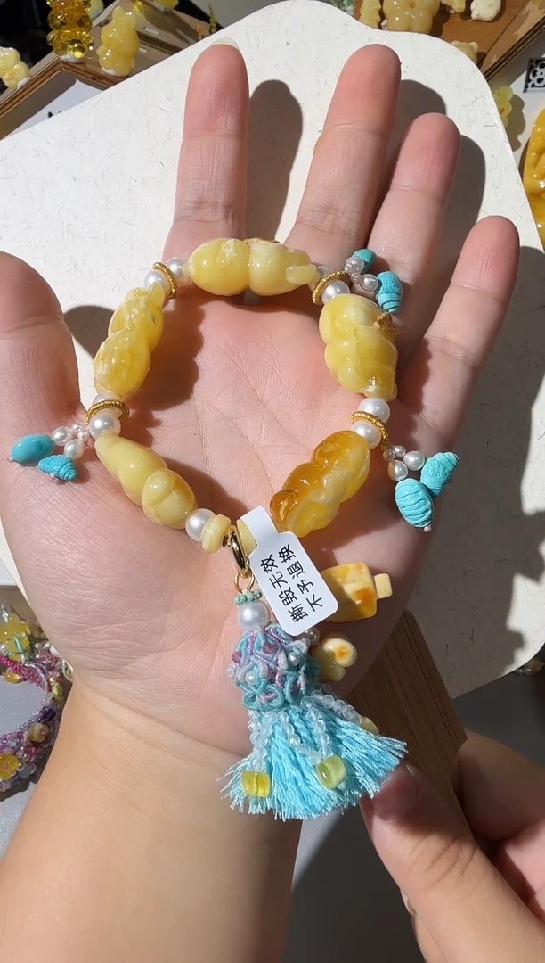 手链蜜蜡未镶嵌蜜蜡小熊手链