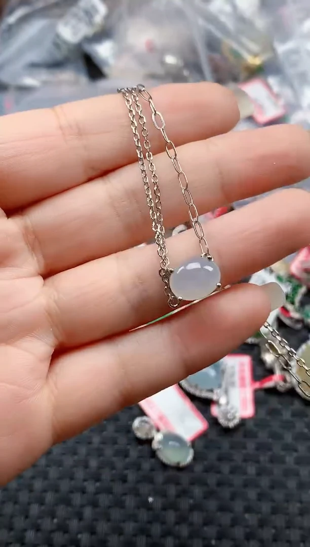 银S925镶嵌戒指翡翠天然A货缅甸翡翠