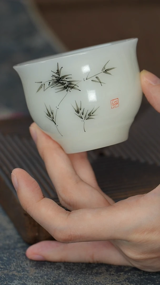 【冰种璞玉墨竹杯】【12西泠礼盒】