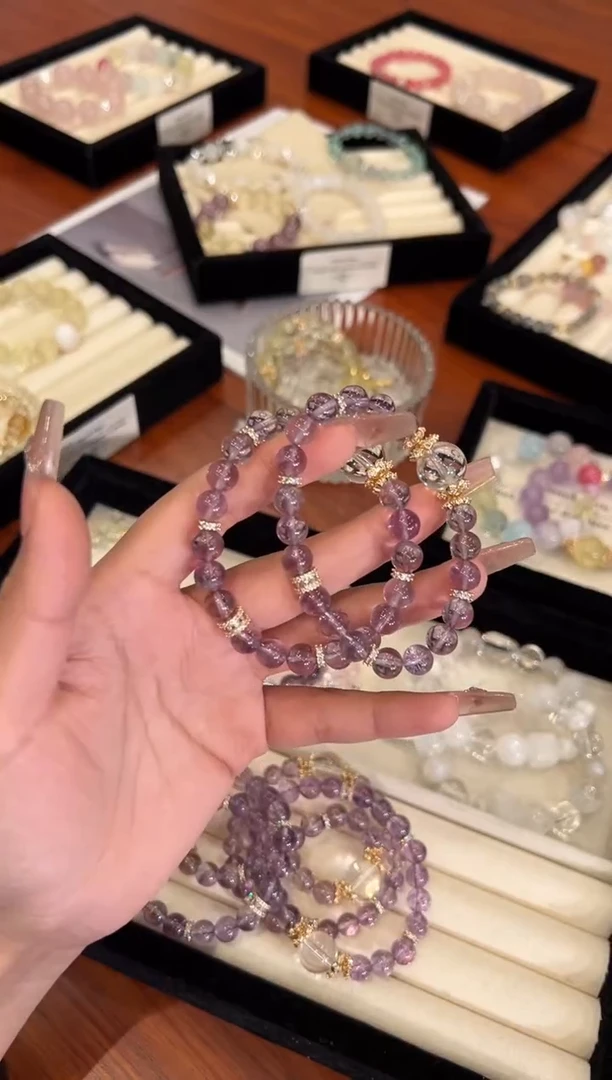 【闪购商品】水晶手链合金紫水晶手链x1556