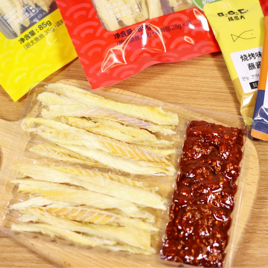 玛意大玛意大明太鱼丝延边特产追剧小吃烧烤味甜辣味蘸料包