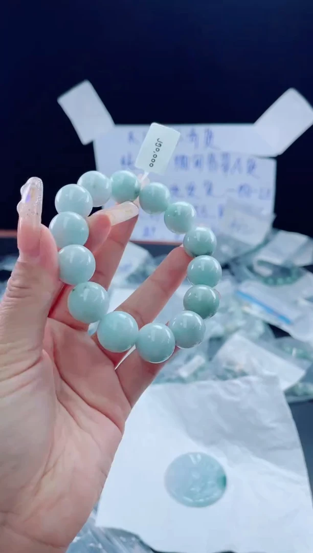 未镶嵌定制翡翠珠串15+