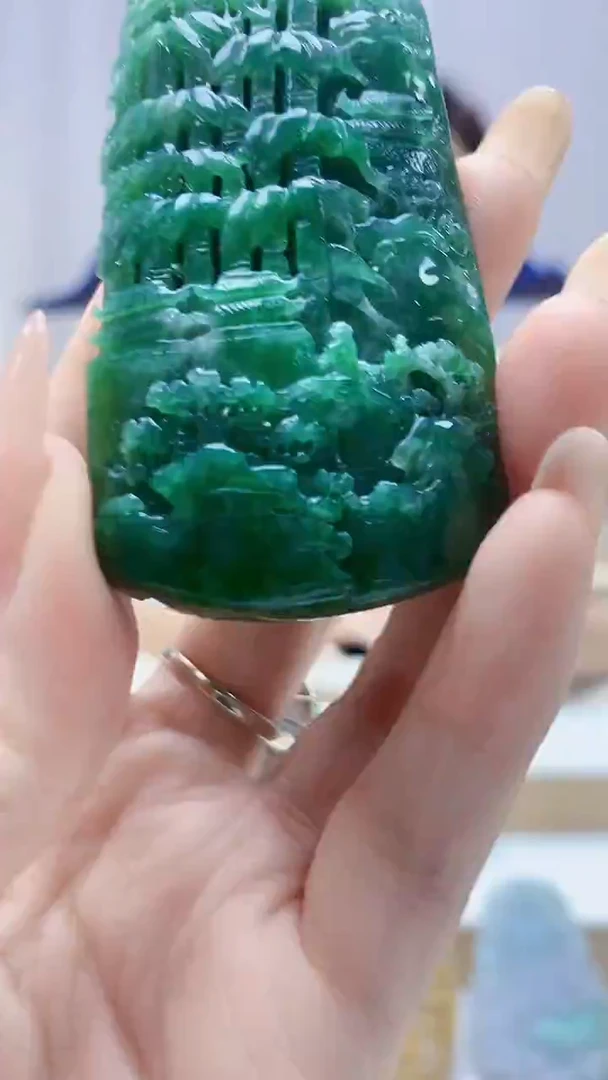 未镶嵌定制翡翠4829DD-毛货挂件154