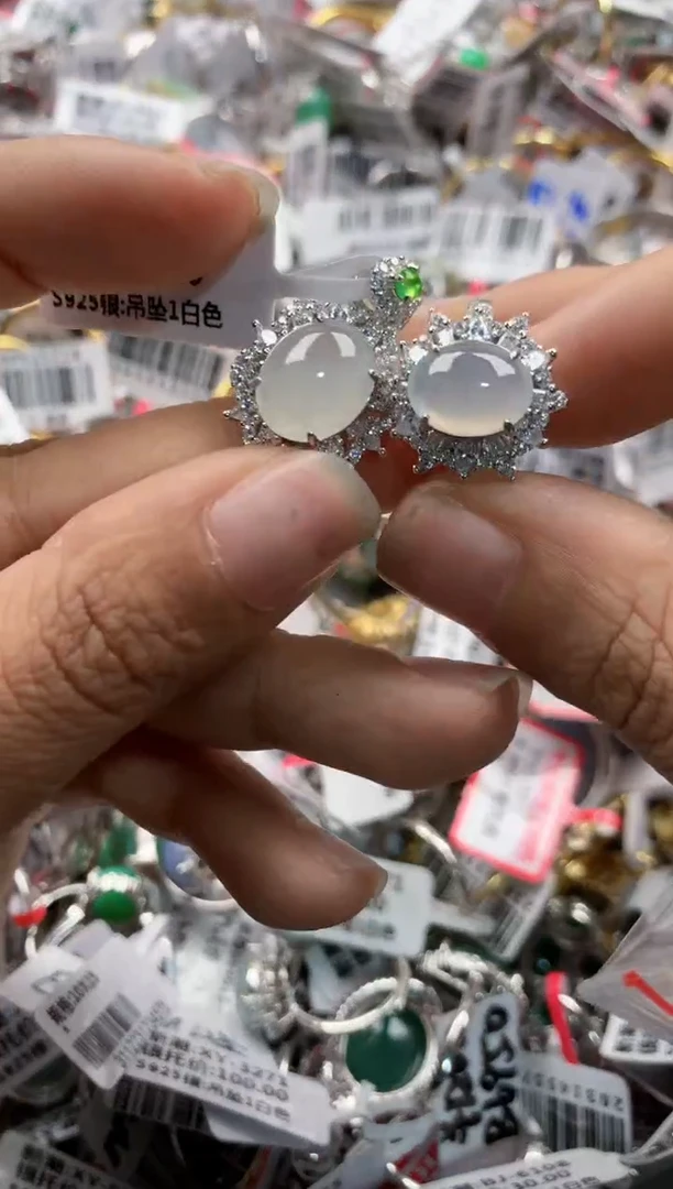 银S925镶嵌戒指翡翠999    2