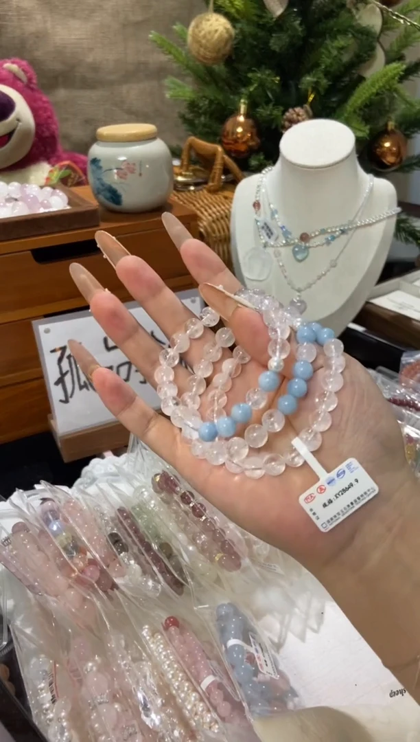 水晶手串未镶嵌孤品捡漏均匀瑕疵介意勿拍