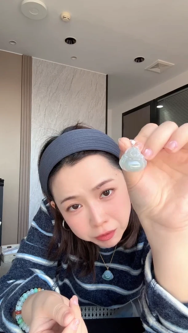 吊坠(不含链)18K金镶嵌翡翠佛公吊坠 多样性发1