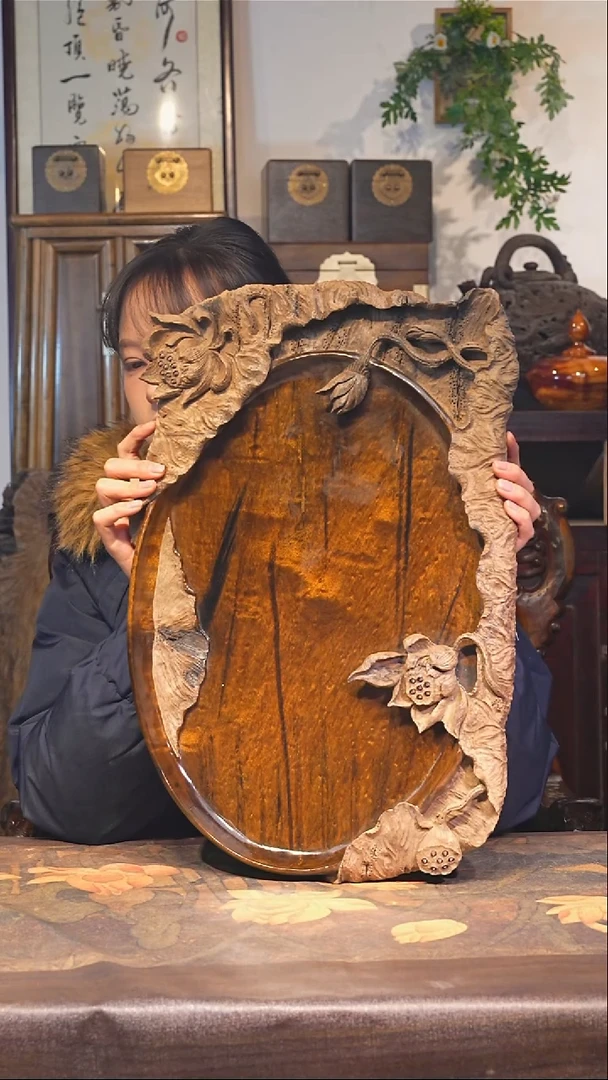 金丝楠小叶桢楠【61】纯手工精雕 整板整雕 满花干料茶盘