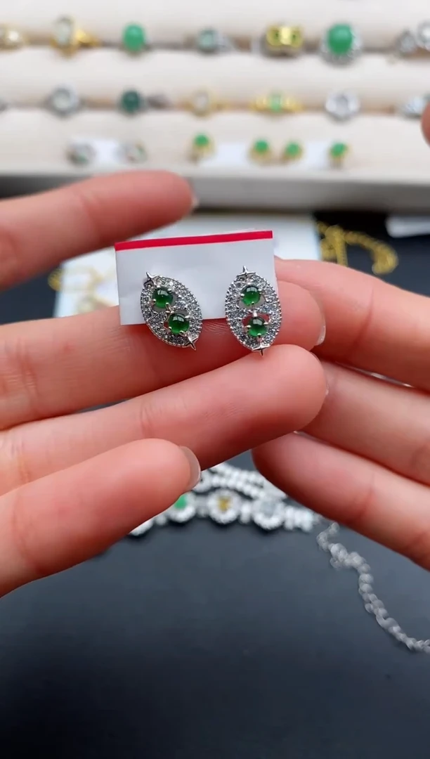 银S925镶嵌戒指翡翠7777777+2